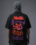 Black graphic tee with 'Mental Breakdown' print, bold orange and purple skeleton design, streetwear style